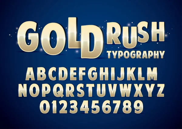 Ouro Rush Resumo Alfabeto Vetor Ilustração — Vetor de Stock