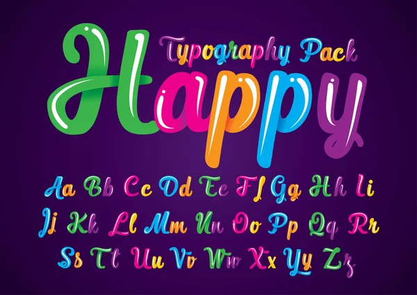 Щасливий Абстрактний Алфавіт Векторні Ілюстрації — стоковий вектор