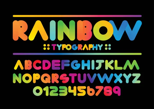 Regenbogen Abstrakt Alphabet Vektor Illustration — Stockvektor