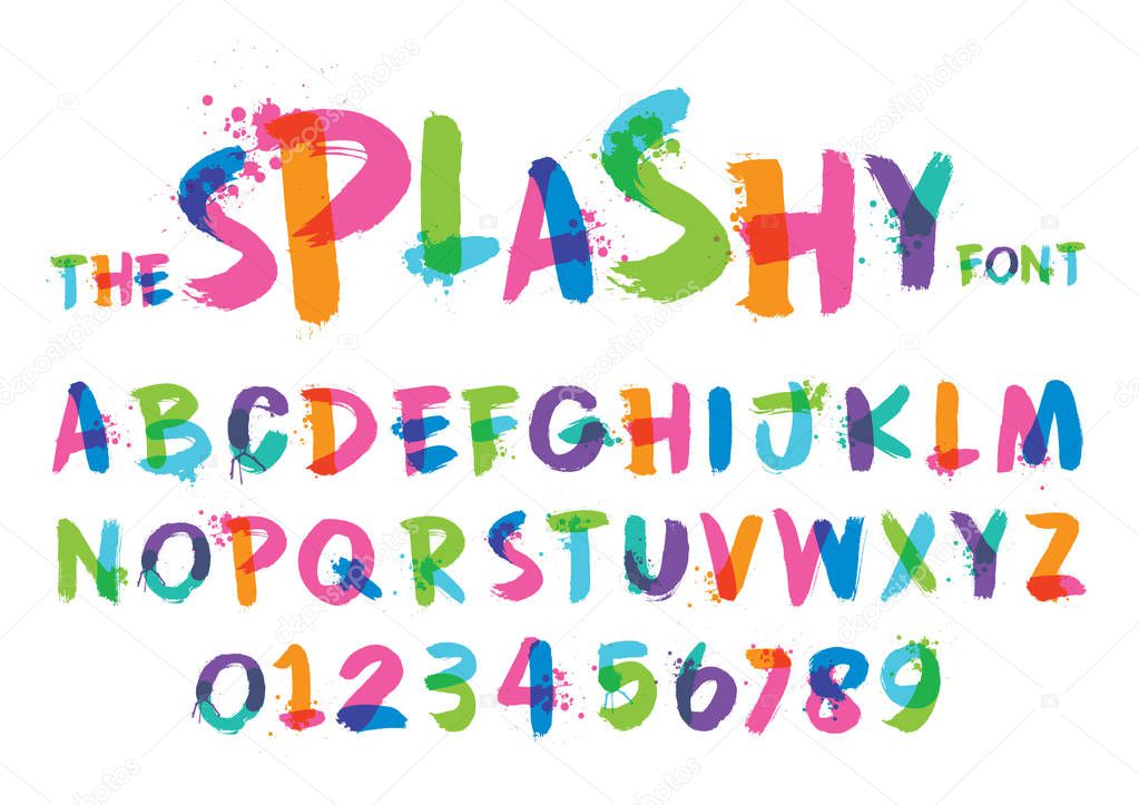 splashy abstract alphabet vector illustration 