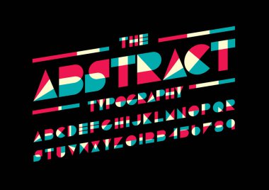 renk soyut stilize yazı tipi ve alfabe, vektör çizim 