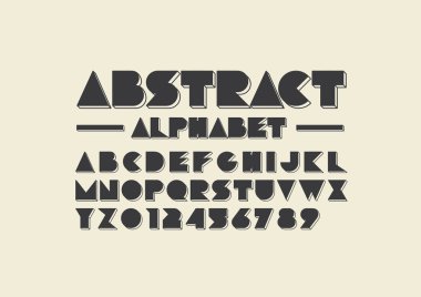 stilize soyut yazı tipi ve arka plan bej vektör çizim üzerinde alfabesi 