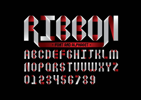 Police Ruban Stylisé Alphabet Illustration Vectorielle — Image vectorielle