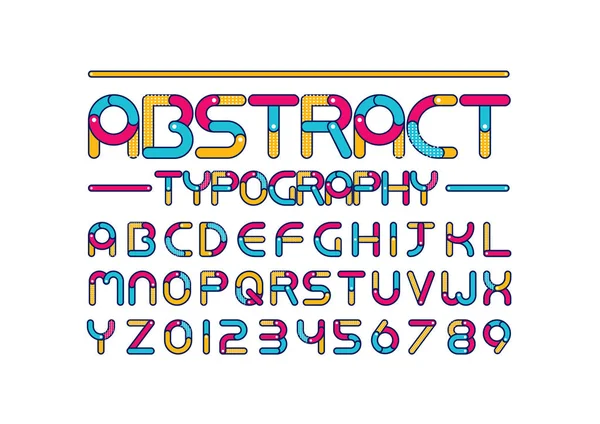 Gestileerde Abstracte Lettertype Alfabet Vectorillustratie — Stockvector