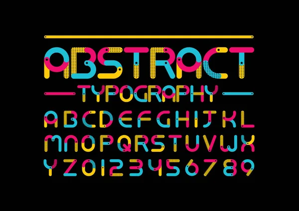 stilize soyut yazı tipi ve alfabe, vektör çizim 