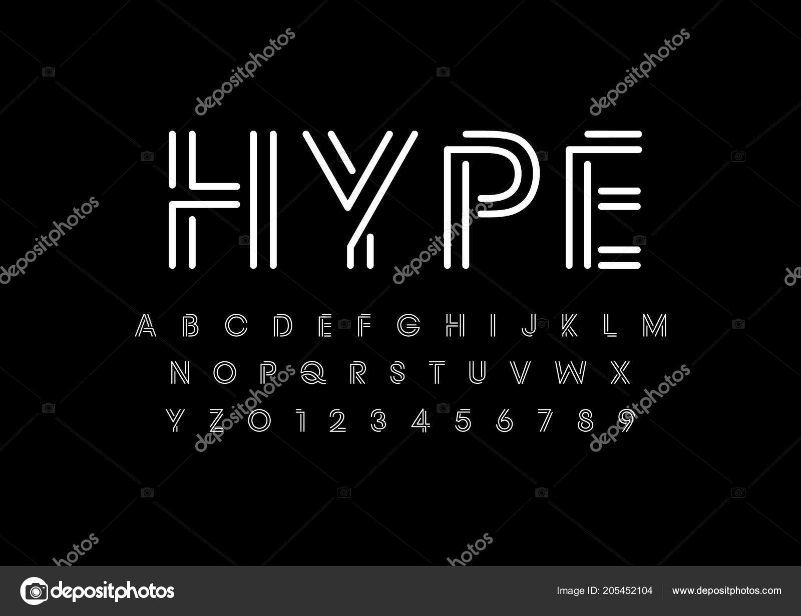 Stylized Font Alphabet Word Hype Vector Illustration Stock
