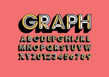 stilize yazı tipi ve alfabe word grafik, vektör çizim ile  