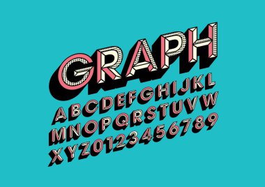 stilize yazı tipi ve alfabe word grafik, vektör çizim ile  
