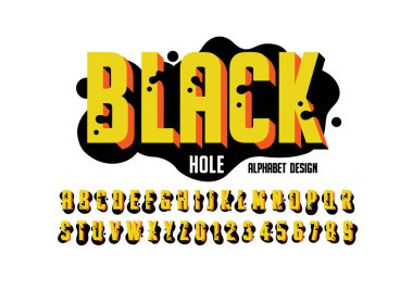 stilize yazı tipi ve alfabe ile kelime siyah, vektör çizim  