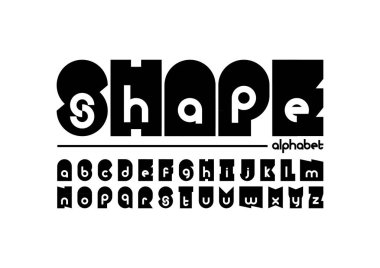 stilize yazı tipi ve alfabe kelime şeklinde, vektör çizim  