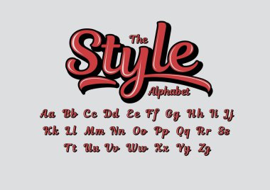 stilize yazı tipi ve alfabe word stilini, vektör çizim ile  