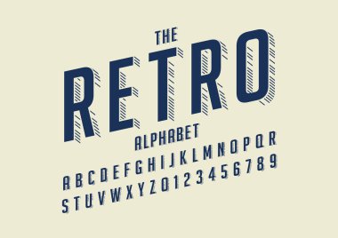stilize yazı tipi ve alfabe ile kelime retro, vektör çizim  