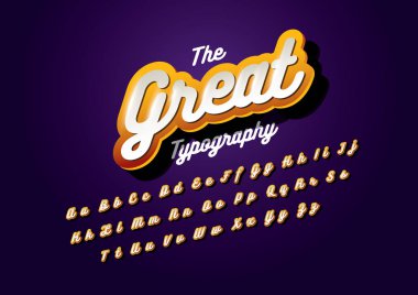 stilize yazı tipi ve alfabe ile kelime harika, vektör çizim  