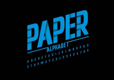 stilize yazı tipi ve alfabe kelime kağıt, vektör çizim ile  