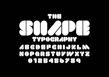 stilize yazı tipi ve alfabe kelime şeklinde, vektör çizim  