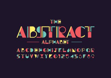stilize yazı tipi ve sözcük soyut, vektör çizim alfabesi  