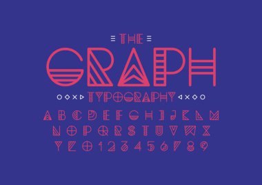 stilize yazı tipi ve alfabe word grafik, vektör çizim ile  