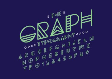 stilize yazı tipi ve alfabe word grafik, vektör çizim ile  