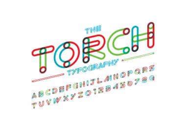 stilize yazı tipi ve alfabe kelime meşale, vektör çizim ile  