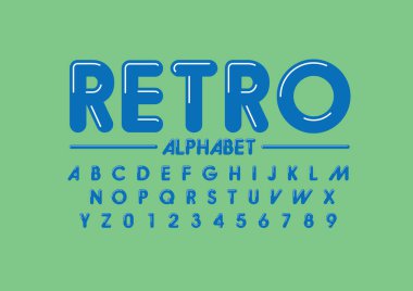 stilize yazı tipi ve alfabe ile kelime retro, vektör çizim  