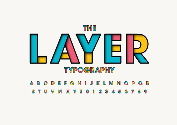 Gestileerde Lettertype Alfabet Met Woord Laag Vectorillustratie — Stockvector