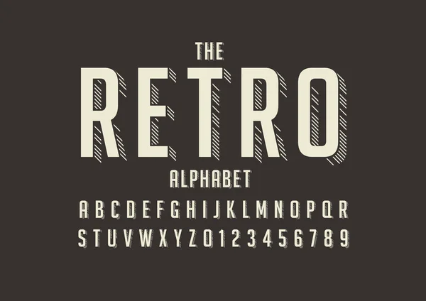 Gestileerde Lettertype Alfabet Met Woord Retro Vector Illustratie — Stockvector