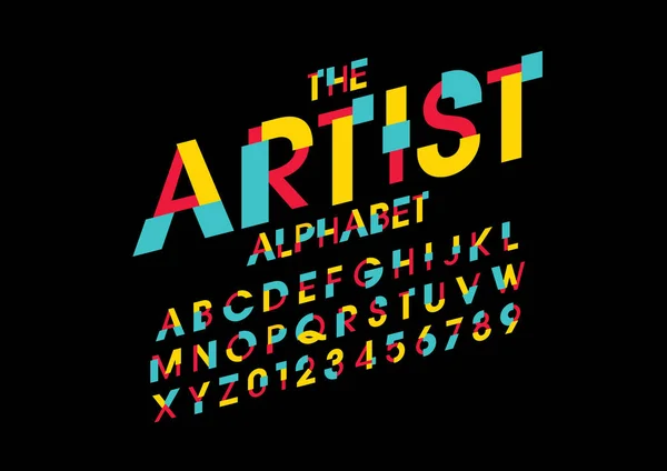 Gestileerde Lettertype Alfabet Met Word Artiest Vectorillustratie — Stockvector