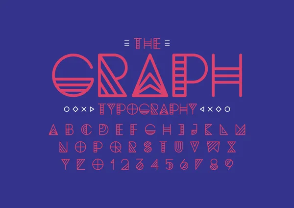 Gestileerde Lettertype Alfabet Met Woord Grafiek Vectorillustratie — Stockvector