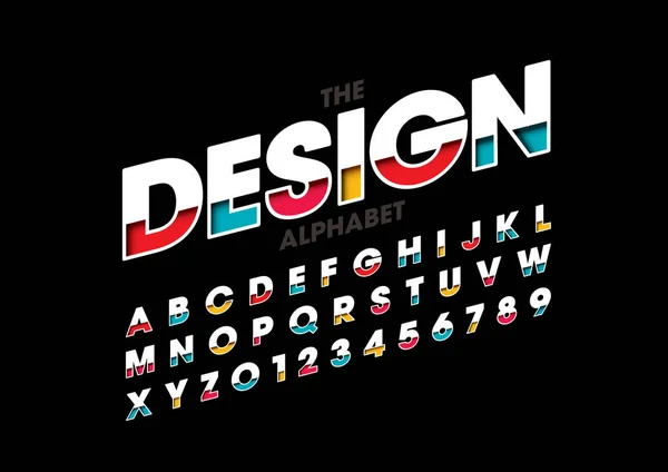 Gestileerde Lettertype Alfabet Met Woord Ontwerp Vectorillustratie — Stockvector