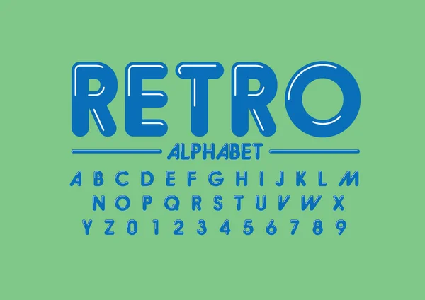 様式化されたフォントとレトロ Word アルファベットのベクトル イラスト — ストックベクタ
