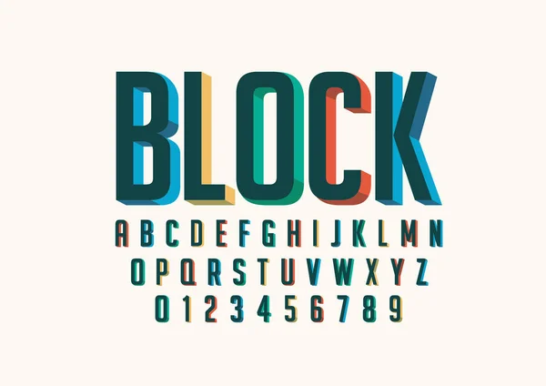 Стилизованный Шрифт Алфавит Словом Блок Векторная Иллюстрация — стоковый вектор