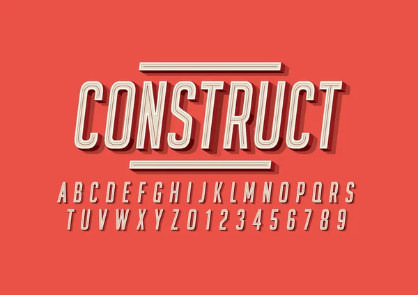Stilisierte Schrift Und Alphabet Mit Wortkonstrukt Vektorillustration — Stockvektor