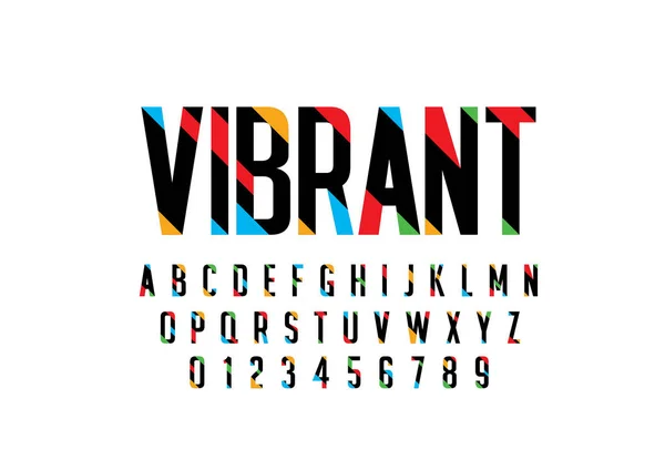 Police Stylisée Alphabet Avec Mot Vibrant Illustration Vectorielle — Image vectorielle