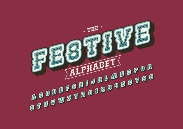 Στυλιζαρισμένη Γραμματοσειρά Και Αλφάβητο Λέξη Εορταστική Εικονογράφηση Διάνυσμα — Διανυσματικό Αρχείο