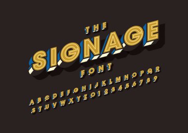 Tabela yazı tipi ve alfabesi şablonu. Renkli vektör çizim stilize modern yazı tipi 