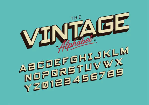 Vintage Font Alphabet Template Colorful Vector Illustration Stylized Modern Font — Stock Vector