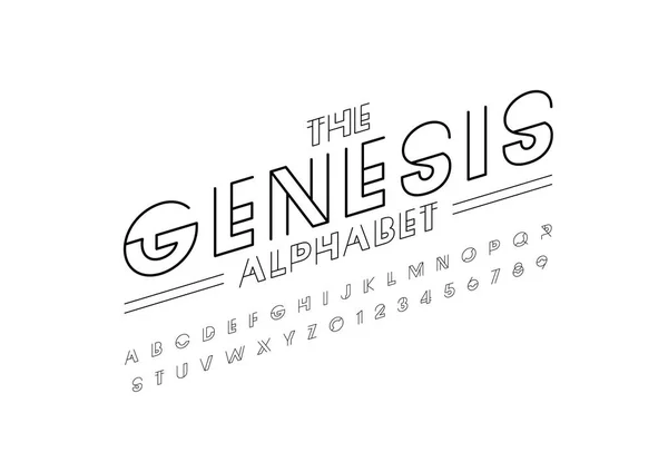 Genesis Font Alphabet Template Colorful Vector Illustration Stylized Modern Font — Stock Vector