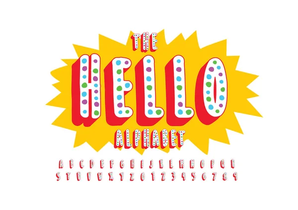 Hello Font Alphabet Template Colorful Vector Illustration Stylized Modern Font — Stock Vector