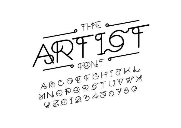 Sanatçı Yazı Tipi Alfabesi Şablonu Renkli Vektör Çizim Stilize Modern — Stok Vektör