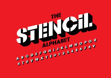  Şablon tasarım yazı tipi ve alfabesi şablonu. Renkli vektör çizim stilize modern yazı tipi