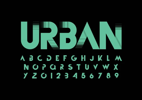 Urban Design Font Alphabet Template Colorful Vector Illustration Stylized Modern — Stock Vector