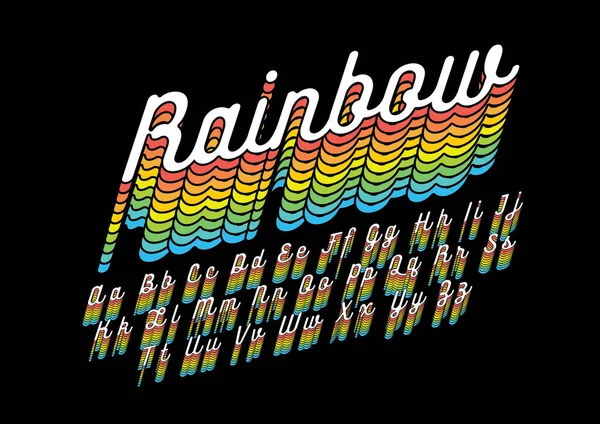 Rainbow Návrhu Šablony Písmo Abecedy Barevné Vektorové Ilustrace Stylizované Moderní — Stockový vektor