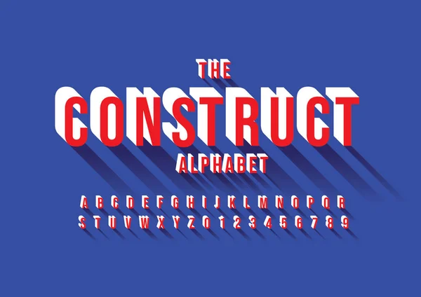 Construct Design Font Alphabet Template Colorful Vector Illustration Stylized Modern — Stock Vector