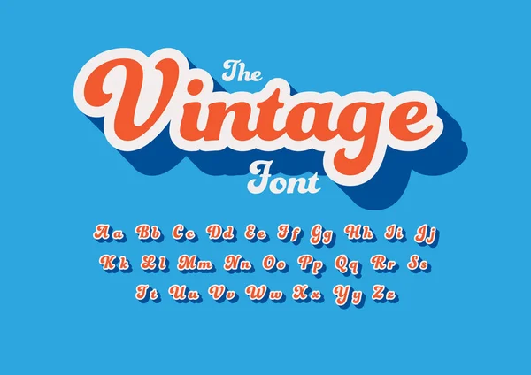 Vintage Design Font Alphabet Template Colorful Vector Illustration Stylized Modern — Stock Vector