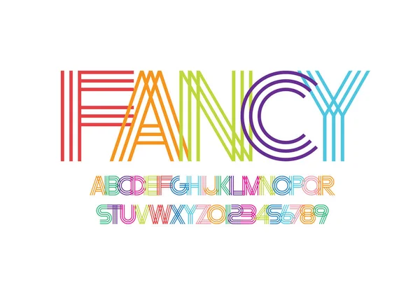 Fantasia Fonte Design Modelo Alfabeto Ilustração Vetorial Colorida Fonte Moderna — Vetor de Stock