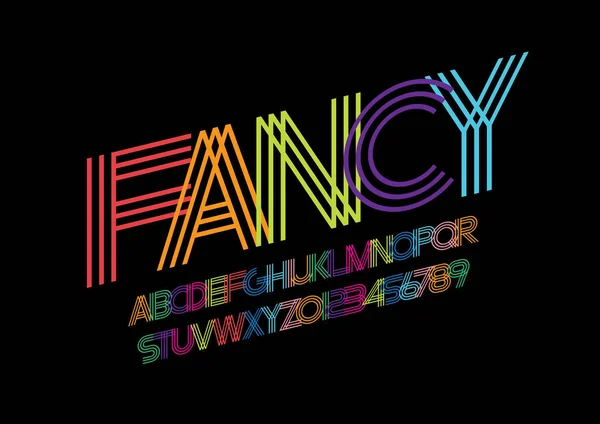 Fancy Design Font Alphabet Template Colorful Vector Illustration Stylized Modern — Stock Vector