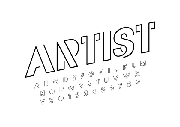 Kunstenaar Lettertype Alfabetuitzonderingen Ontwerpsjabloon Kleurrijke Vectorillustratie Van Gestileerde Moderne Lettertype — Stockvector