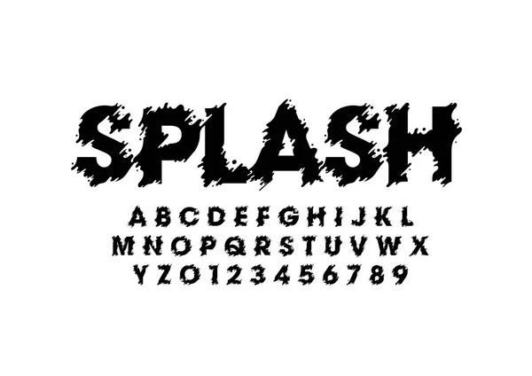 Splash Design Schriftart Und Alphabet Vorlage Bunte Vektorillustration Stilisierter Moderner — Stockvektor