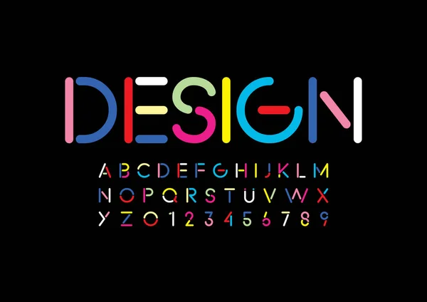 Modèle Police Alphabet Design Illustration Vectorielle Colorée Polices Modernes Stylisées — Image vectorielle