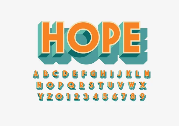 Hope Design Font Alphabet Template Colorful Vector Illustration Stylized Modern — Stock Vector